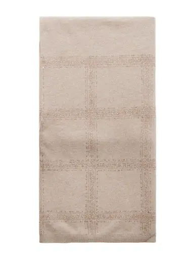 Brunello Cucinelli Sequined Checked Wool, Cashmere And Silk-blend Scarf | Thumbnail 1 Brunello Cucinelli Sequined Checked Wool, Cashmere And Silk-blend Scarf | Thumbnail 1