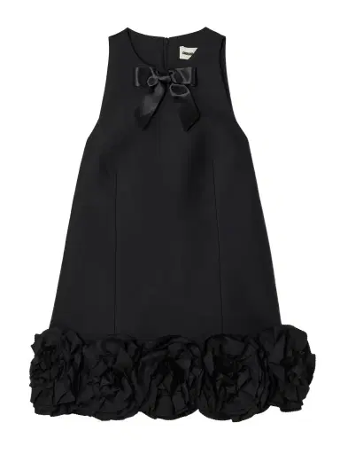 SHUSHU/TONG Appliquéd Bow-embellished Twill Mini Dress | Thumbnail 1 SHUSHU/TONG Appliquéd Bow-embellished Twill Mini Dress | Thumbnail 1