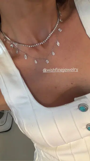 Wish Fine Jewelry 2.00ct Diamond 18K Gold Multi Shaped Dangle Drop Necklace | Thumbnail 2 Wish Fine Jewelry 2.00ct Diamond 18K Gold Multi Shaped Dangle Drop Necklace | Thumbnail 2