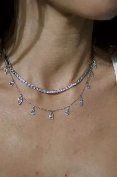 Wish Fine Jewelry 2.00ct Diamond 18K Gold Multi Shaped Dangle Drop Necklace | Thumbnail 3 Wish Fine Jewelry 2.00ct Diamond 18K Gold Multi Shaped Dangle Drop Necklace | Thumbnail 3