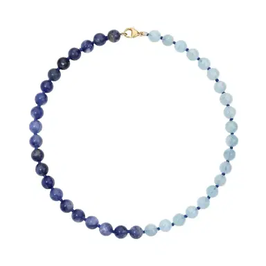 Stephanie Gottlieb Kendall Two Tone Aquamarine and Sodalite Beaded Necklace | Thumbnail 1 Stephanie Gottlieb Kendall Two Tone Aquamarine and Sodalite Beaded Necklace | Thumbnail 1