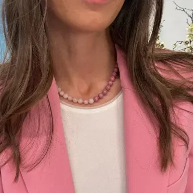 Stephanie Gottlieb Kendall Two Tone Pink Morganite and Rhodonite Beaded Necklace | Thumbnail 2 Stephanie Gottlieb Kendall Two Tone Pink Morganite and Rhodonite Beaded Necklace | Thumbnail 2