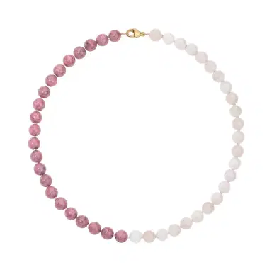 Stephanie Gottlieb Kendall Two Tone Pink Morganite and Rhodonite Beaded Necklace | Thumbnail 1 Stephanie Gottlieb Kendall Two Tone Pink Morganite and Rhodonite Beaded Necklace | Thumbnail 1