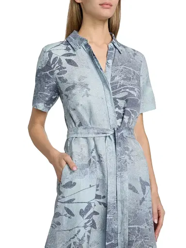 Simkhai Women's Audria Floral Linen-Blend Belted Midi-Dress - Sky Floral | Thumbnail 6 Simkhai Women's Audria Floral Linen-Blend Belted Midi-Dress - Sky Floral | Thumbnail 6