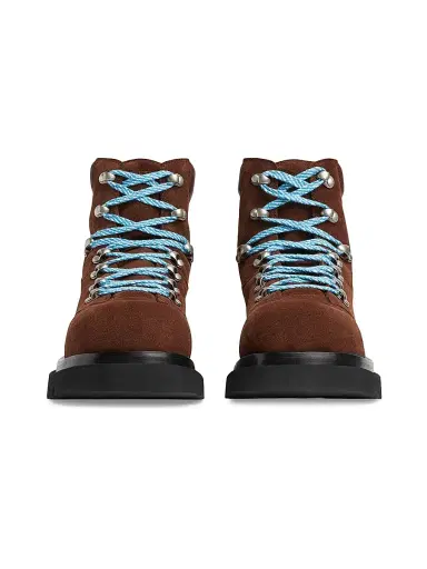 Bottega Veneta Men's Suede Hiking Boots - Caramel | Thumbnail 4 Bottega Veneta Men's Suede Hiking Boots - Caramel | Thumbnail 4