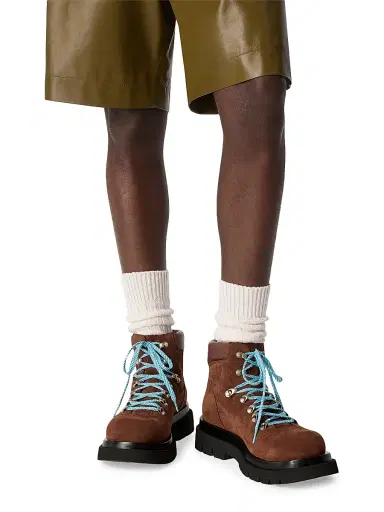 Bottega Veneta Men's Suede Hiking Boots - Caramel | Thumbnail 6 Bottega Veneta Men's Suede Hiking Boots - Caramel | Thumbnail 6