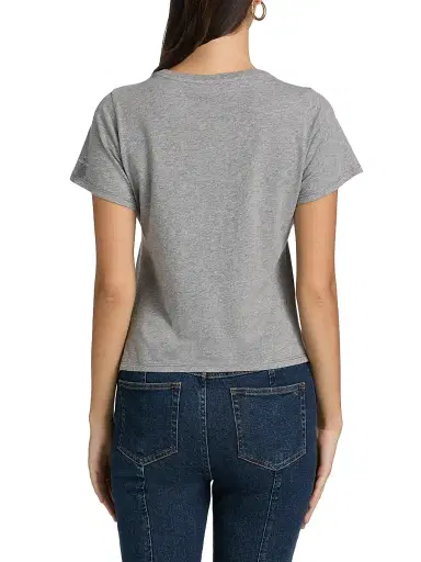 Cinq à Sept Women's Amour 57 Cotton Shrunken Crewneck T-Shirt - Heather Grey | Thumbnail 5 Cinq à Sept Women's Amour 57 Cotton Shrunken Crewneck T-Shirt - Heather Grey | Thumbnail 5