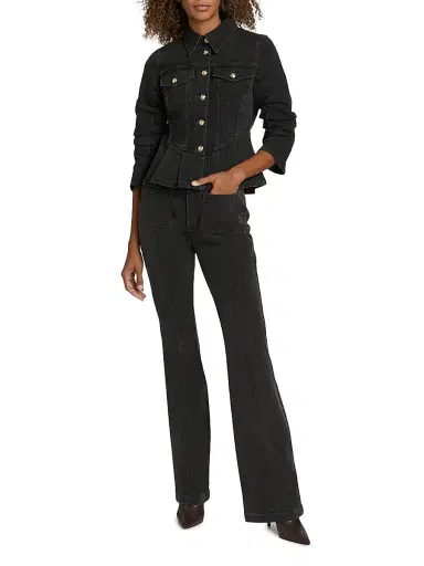 Cinq à Sept Women's Dahlia Dorothea Stretch-Denim Flared Jeans - Charbon | Thumbnail 2 Cinq à Sept Women's Dahlia Dorothea Stretch-Denim Flared Jeans - Charbon | Thumbnail 2