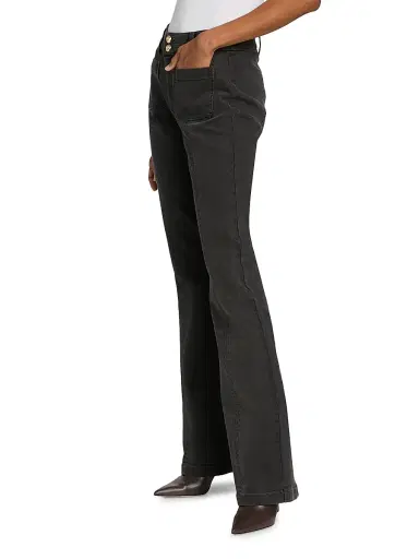 Cinq à Sept Women's Dahlia Dorothea Stretch-Denim Flared Jeans - Charbon | Thumbnail 4 Cinq à Sept Women's Dahlia Dorothea Stretch-Denim Flared Jeans - Charbon | Thumbnail 4