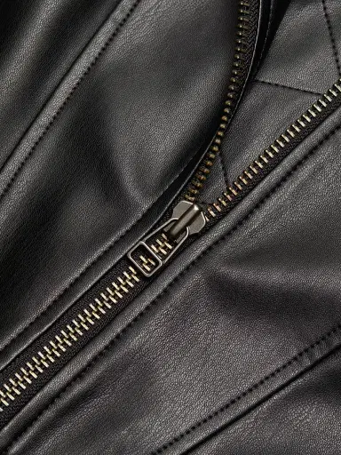 Veronica Beard Women's Brian Faux-Leather Popover Jacket | Thumbnail 7 Veronica Beard Women's Brian Faux-Leather Popover Jacket | Thumbnail 7