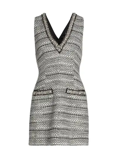 Veronica Beard Women's Odele Embellished Cotton-Blend Minidress - Silver | Thumbnail 1 Veronica Beard Women's Odele Embellished Cotton-Blend Minidress - Silver | Thumbnail 1