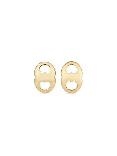 Tory Burch Women's Gemini Silvertone Stud Earrings - Light Brass | Thumbnail 2 Tory Burch Women's Gemini Silvertone Stud Earrings - Light Brass | Thumbnail 2