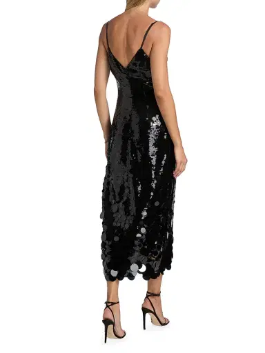 Milly Women's Rae Sequin-Embellished Midi-Dress - Black | Thumbnail 5 Milly Women's Rae Sequin-Embellished Midi-Dress - Black | Thumbnail 5