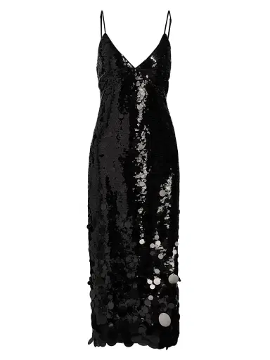 Milly Women's Rae Sequin-Embellished Midi-Dress - Black | Thumbnail 1 Milly Women's Rae Sequin-Embellished Midi-Dress - Black | Thumbnail 1