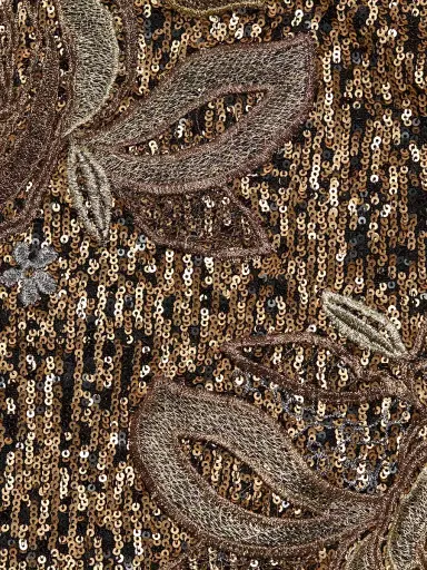Naeem Khan Women's Floral-Appliquéd Stretch-Sequined Halterneck Gown - Gold | Thumbnail 7 Naeem Khan Women's Floral-Appliquéd Stretch-Sequined Halterneck Gown - Gold | Thumbnail 7