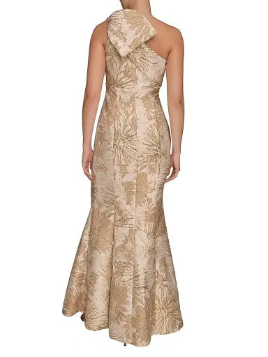 Donna Karan New York Women's Floral Brocade One-Shoulder Gown - Gold Multi | Thumbnail 3 Donna Karan New York Women's Floral Brocade One-Shoulder Gown - Gold Multi | Thumbnail 3