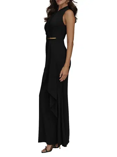 Donna Karan New York Women's Filament Jersey Wrap-Style Cocktail Dress - Black | Thumbnail 3 Donna Karan New York Women's Filament Jersey Wrap-Style Cocktail Dress - Black | Thumbnail 3