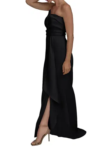 Donna Karan New York Women's Asymmetric Stretch-Mikado Gown - Black - Size 4 | Thumbnail 3 Donna Karan New York Women's Asymmetric Stretch-Mikado Gown - Black - Size 4 | Thumbnail 3