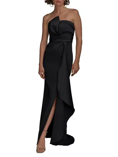Donna Karan New York Women's Asymmetric Stretch-Mikado Gown - Black - Size 4 | Thumbnail 1 Donna Karan New York Women's Asymmetric Stretch-Mikado Gown - Black - Size 4 | Thumbnail 1