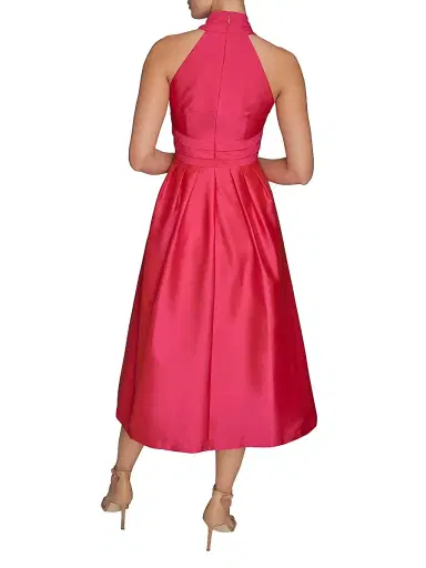 Donna Karan New York Women's Taffeta Halterneck Midi-Dress - Hot Fuschia - Size 2 | Thumbnail 4 Donna Karan New York Women's Taffeta Halterneck Midi-Dress - Hot Fuschia - Size 2 | Thumbnail 4