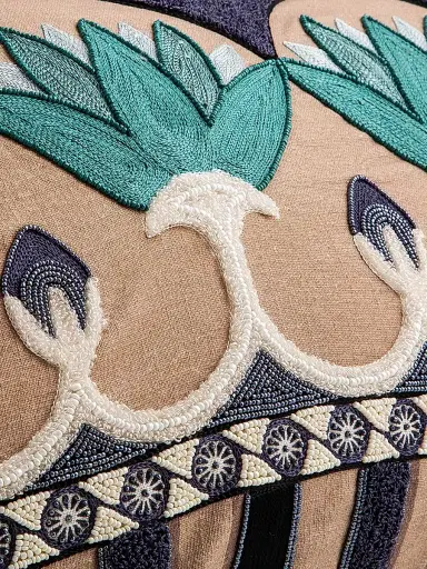 MacKenzie-Childs Lotus Embroidered Lumbar Pillow | Thumbnail 3 MacKenzie-Childs Lotus Embroidered Lumbar Pillow | Thumbnail 3