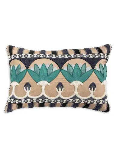 MacKenzie-Childs Lotus Embroidered Lumbar Pillow | Thumbnail 1 MacKenzie-Childs Lotus Embroidered Lumbar Pillow | Thumbnail 1