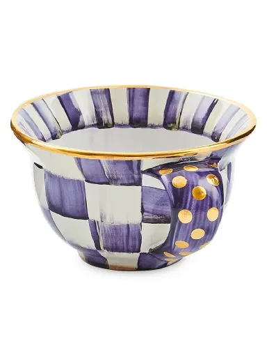 MacKenzie-Childs Plum Check Ceramic Teacup | Thumbnail 2 MacKenzie-Childs Plum Check Ceramic Teacup | Thumbnail 2