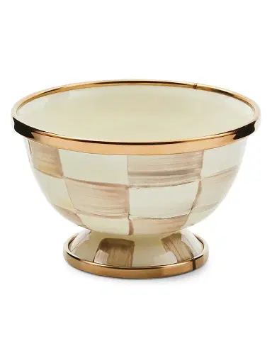 MacKenzie-Childs Mocha Check Little Sugar Bowl | Thumbnail 1 MacKenzie-Childs Mocha Check Little Sugar Bowl | Thumbnail 1