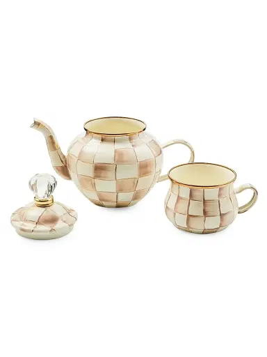 MacKenzie-Childs Mocha Check High Tea Set | Thumbnail 2 MacKenzie-Childs Mocha Check High Tea Set | Thumbnail 2