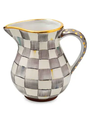 MacKenzie-Childs Sterling Check Portly Pitcher | Thumbnail 1 MacKenzie-Childs Sterling Check Portly Pitcher | Thumbnail 1