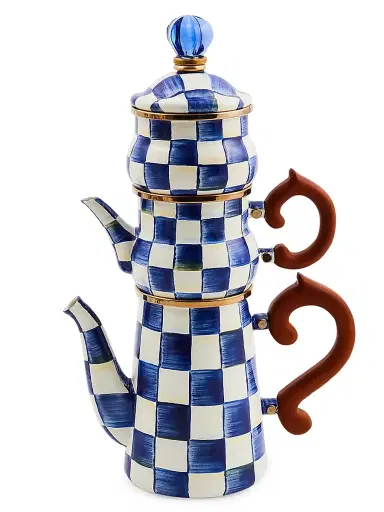 MacKenzie-Childs Royal Check Stackable Coffee Set | Thumbnail 1 MacKenzie-Childs Royal Check Stackable Coffee Set | Thumbnail 1