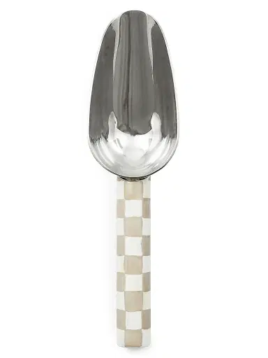 MacKenzie-Childs Small Mocha Check Enamel Scoop | Thumbnail 1 MacKenzie-Childs Small Mocha Check Enamel Scoop | Thumbnail 1