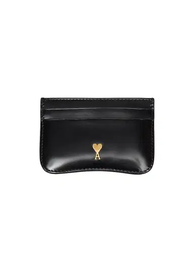 AMI Paris Men's Logo Leather Card Case - Black | Thumbnail 1 AMI Paris Men's Logo Leather Card Case - Black | Thumbnail 1