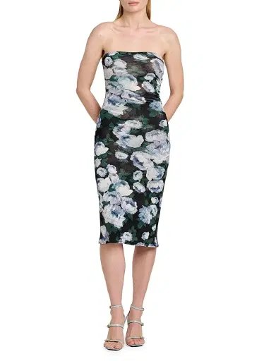 Stella McCartney Women's Bunch Of Roses Mesh Strapless Dress | Thumbnail 2 Stella McCartney Women's Bunch Of Roses Mesh Strapless Dress | Thumbnail 2