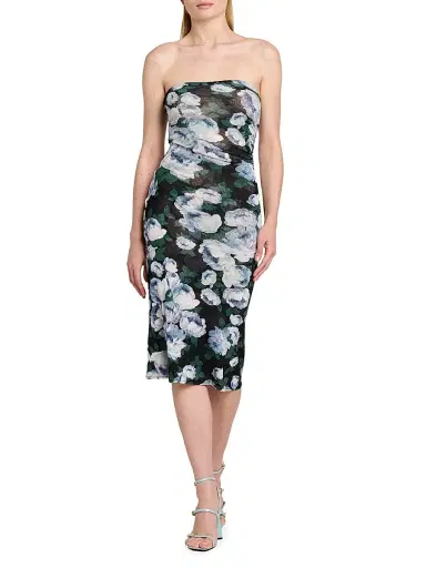 Stella McCartney Women's Bunch Of Roses Mesh Strapless Dress | Thumbnail 3 Stella McCartney Women's Bunch Of Roses Mesh Strapless Dress | Thumbnail 3