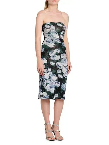 Stella McCartney Women's Bunch Of Roses Mesh Strapless Dress | Thumbnail 4 Stella McCartney Women's Bunch Of Roses Mesh Strapless Dress | Thumbnail 4