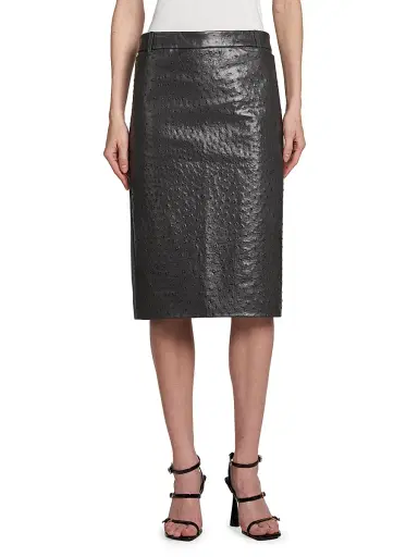 Stella McCartney Women's Mix Media Pencil Skirt - Slate - Size 12 | Thumbnail 3 Stella McCartney Women's Mix Media Pencil Skirt - Slate - Size 12 | Thumbnail 3