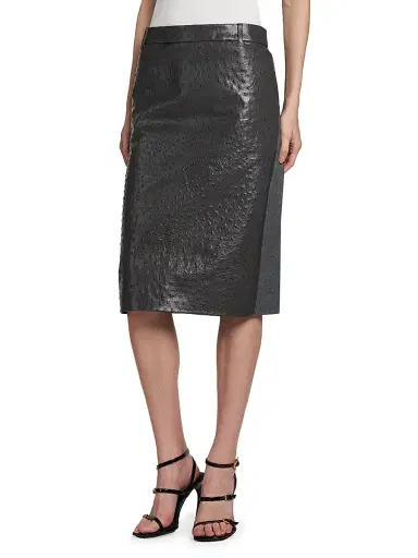 Stella McCartney Women's Mix Media Pencil Skirt - Slate - Size 12 | Thumbnail 4 Stella McCartney Women's Mix Media Pencil Skirt - Slate - Size 12 | Thumbnail 4