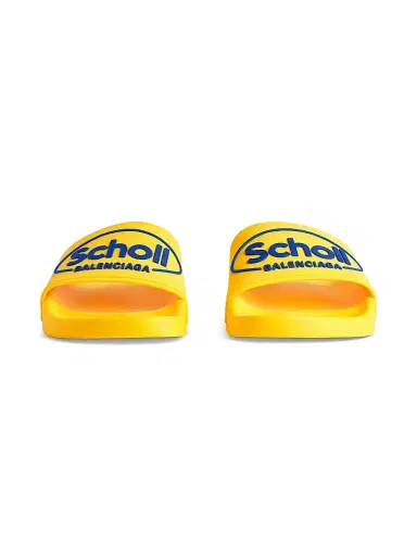 Balenciaga Men's I Scholl Pool Slide Sandals - Yellow Blue | Thumbnail 3 Balenciaga Men's I Scholl Pool Slide Sandals - Yellow Blue | Thumbnail 3