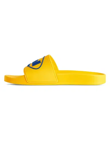 Balenciaga Men's I Scholl Pool Slide Sandals - Yellow Blue | Thumbnail 4 Balenciaga Men's I Scholl Pool Slide Sandals - Yellow Blue | Thumbnail 4