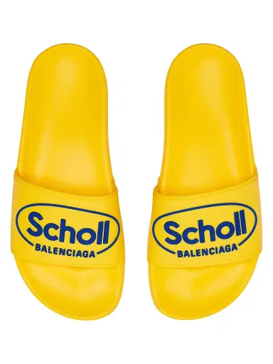 Balenciaga Men's I Scholl Pool Slide Sandals - Yellow Blue | Thumbnail 6 Balenciaga Men's I Scholl Pool Slide Sandals - Yellow Blue | Thumbnail 6