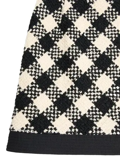 Valentino Garavani Women's Damier Tweed Skirt - Birch Black - Size 8 | Thumbnail 5 Valentino Garavani Women's Damier Tweed Skirt - Birch Black - Size 8 | Thumbnail 5
