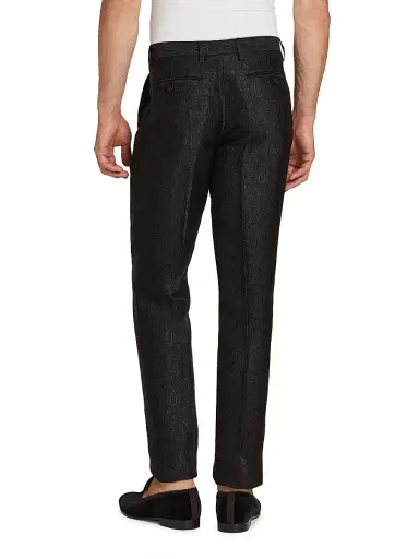 Etro Men's Roma All-Over Paisley Evening Trousers - Black | Thumbnail 5 Etro Men's Roma All-Over Paisley Evening Trousers - Black | Thumbnail 5