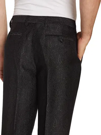 Etro Men's Roma All-Over Paisley Evening Trousers - Black | Thumbnail 6 Etro Men's Roma All-Over Paisley Evening Trousers - Black | Thumbnail 6