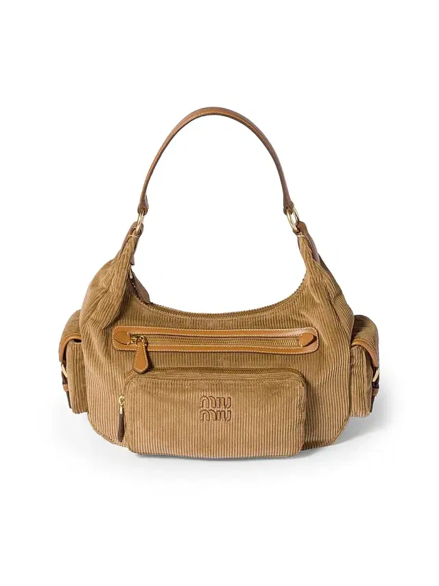 Women's Corduroy Pocket Shoulder Bag - Brown Women's Corduroy Pocket Shoulder Bag - Brown
