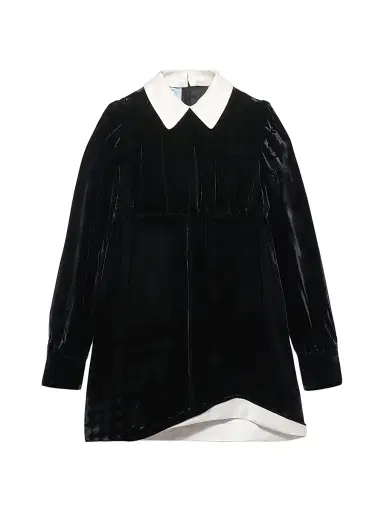 Prada Women's Velvet Mini-dress - Black | Thumbnail 1 Prada Women's Velvet Mini-dress - Black | Thumbnail 1