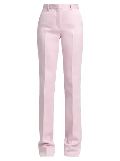TOM FORD Women's Tailored Cotton-Silk Straight-Leg Pants - Orchid Pink | Thumbnail 1 TOM FORD Women's Tailored Cotton-Silk Straight-Leg Pants - Orchid Pink | Thumbnail 1
