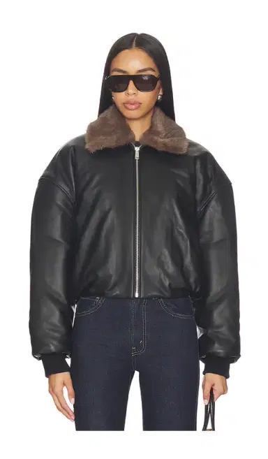 EAVES Norna Leather Bomber Jacket | Thumbnail 2 EAVES Norna Leather Bomber Jacket | Thumbnail 2