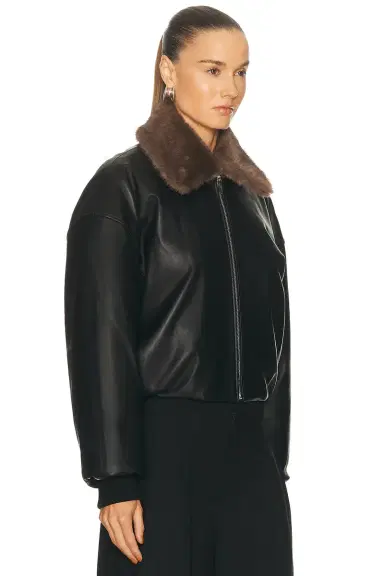 EAVES Norna Leather Bomber Jacket | Thumbnail 4 EAVES Norna Leather Bomber Jacket | Thumbnail 4