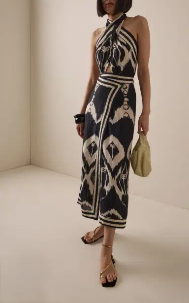 Johanna Ortiz Buen Viento Printed Linen Midi Dress | Thumbnail 2 Johanna Ortiz Buen Viento Printed Linen Midi Dress | Thumbnail 2